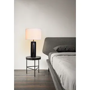 Unique design antique bronze finish natural travertine stone desk table lamp with fabric lampshade for living room bedroom