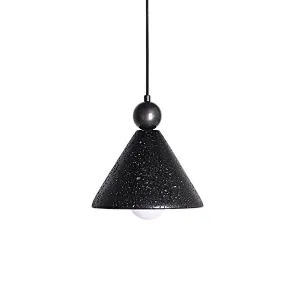 Cone natural black travertine stone restaurant pendant light