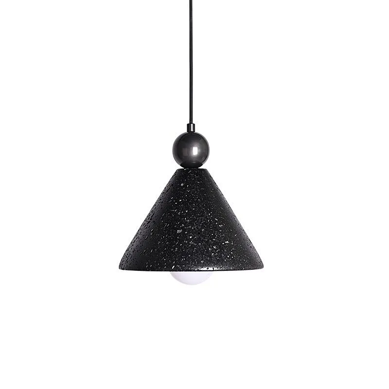 Cone natural black travertine stone restaurant pendant light