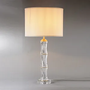 Clear Crystal glass Brass Bamboo Pole desk Table Lamp for Home Décor livingroom bedroom