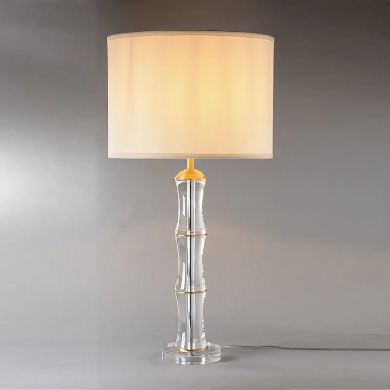 Clear Crystal glass Brass Bamboo Pole desk Table Lamp for Home Décor livingroom bedroom