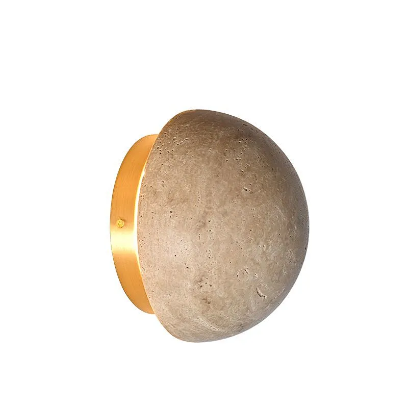 LED light source lunar eclipse natural travertine stone wall light