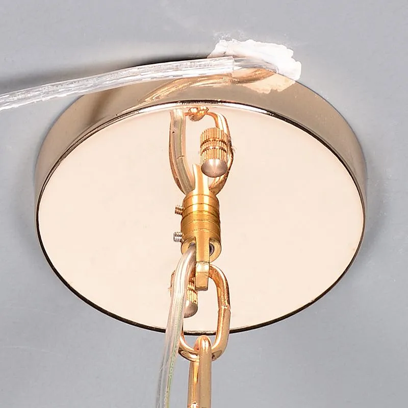 Modern dandelion crystal glass gold spherical pendant chandelier for living room