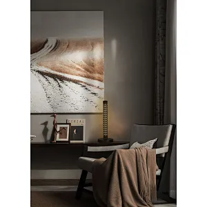 Led modern minimalist hollow out column metal living room bedside table lamp