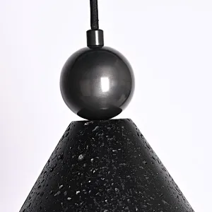 Cone natural black travertine stone restaurant pendant light