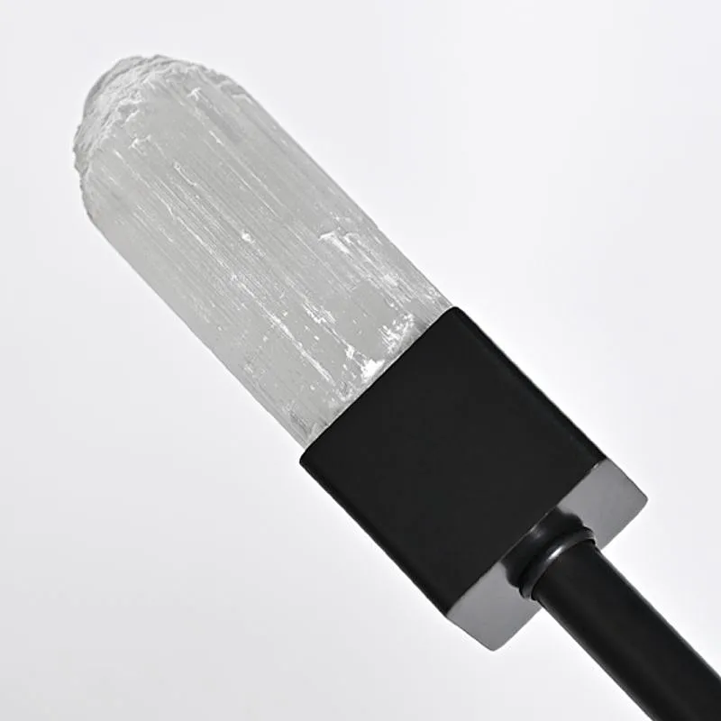 Starlight Bronze Finish Natural Selenite Stone Pendant Chandelier for Restaurant Living Room