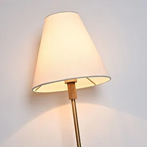 Classic simple knurled metal base fabric lampshade desk table lamp