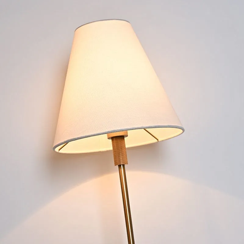 Classic simple knurled metal base fabric lampshade desk table lamp