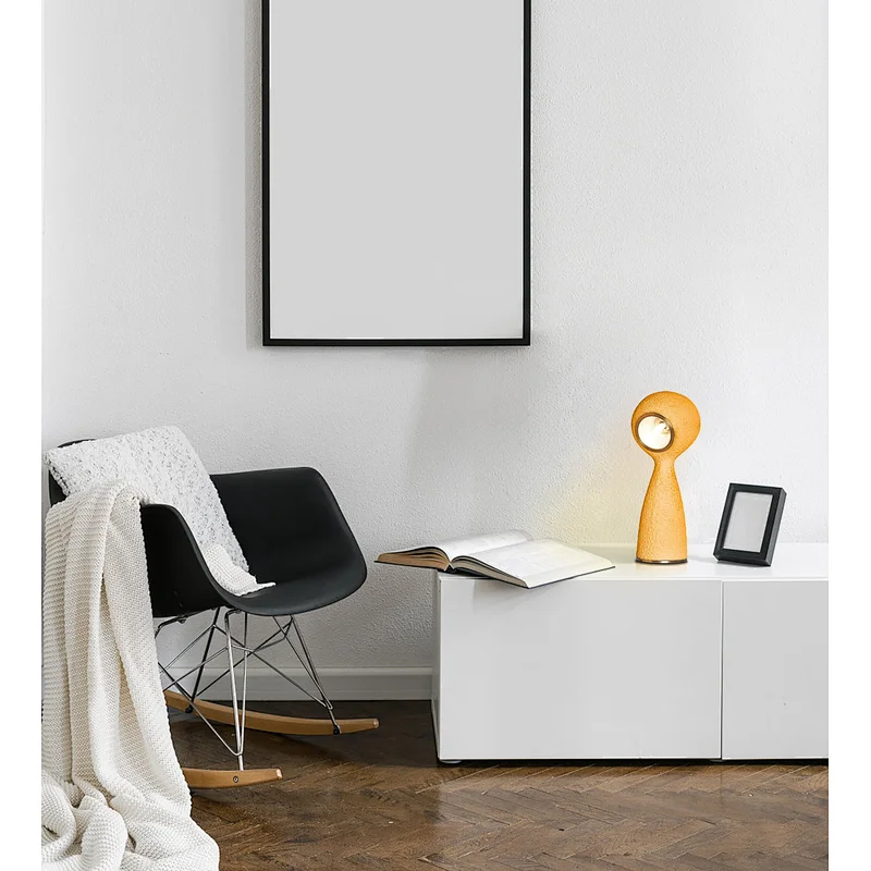 Elegant magical-drip dimmable Orange solid resin desk table lamp