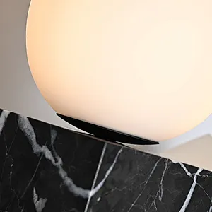Opal glass ball black marble cube base bedside dimmable table light