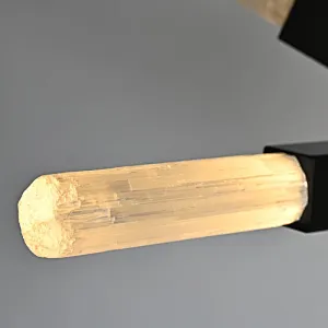 Modern Minimalist Combination Bronze Finish Natural Selenite Stone Hanging Lights Restaurant Pendant Lights