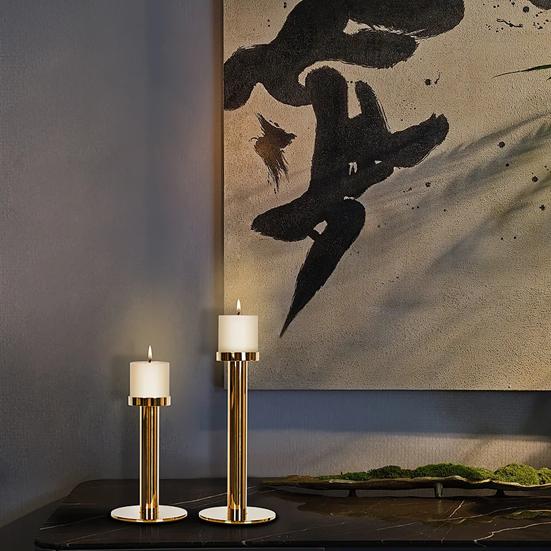 Classic Simple steel candlestick for dining table porch table bar