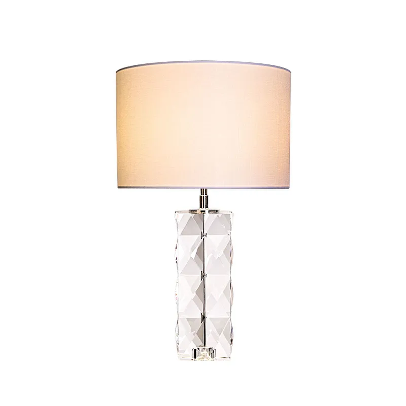 Luxury bright pyramid crystal glass table lamp