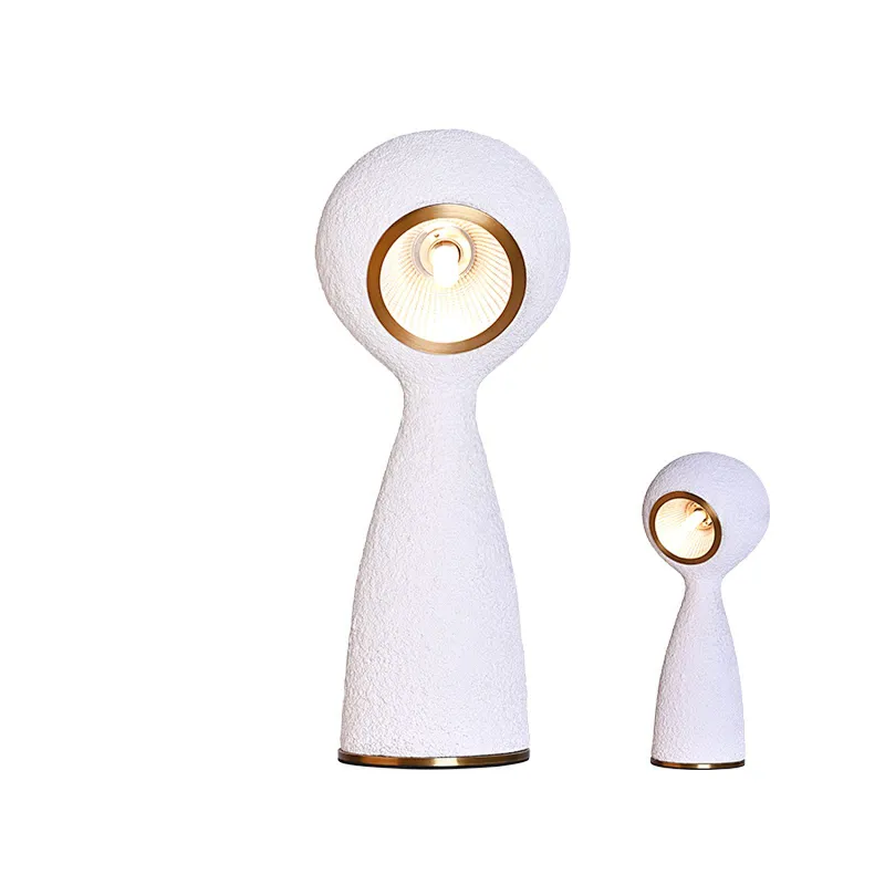 Elegant magical-drip dimmable white solid resin desk table lamp