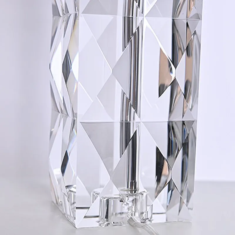 Luxury bright pyramid crystal glass table lamp