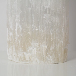 Luxury Natural Selenite Stone Column Table Lamp With Fabric Shade for living room sofa side bedside light