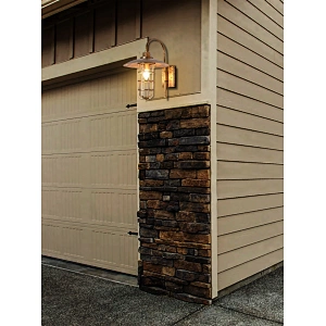Forged antique brass finish single head bent arm copper explosion-proof glass cover outdoor wall lamp