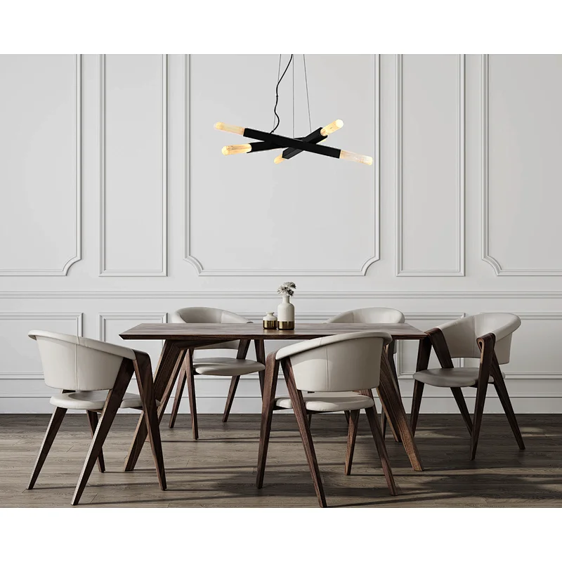 Modern Minimalist Combination Bronze Finish Natural Selenite Stone Hanging Lights Restaurant Pendant Lights