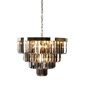 Luxury bright crystal glass prismatic bars chandelier