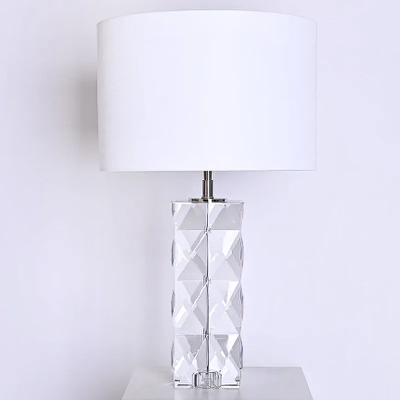 Luxury bright pyramid crystal glass table lamp
