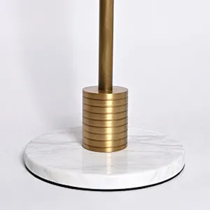 Simple conical pleated fabric lampshade antique brass finish table lamp