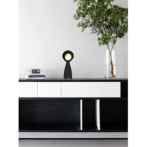 Elegant magical-drip dimmable Graphite black solid resin desk table lamp