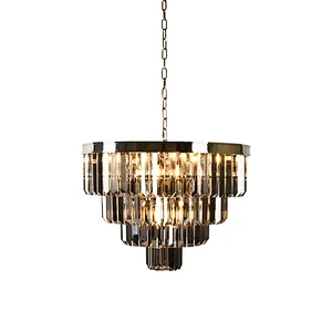 Luxury bright crystal glass prism bars chandelier