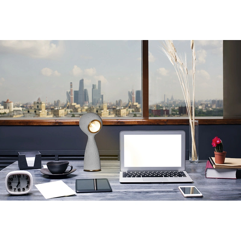 Elegant magical-drip dimmable Grey solid resin desk table lamp