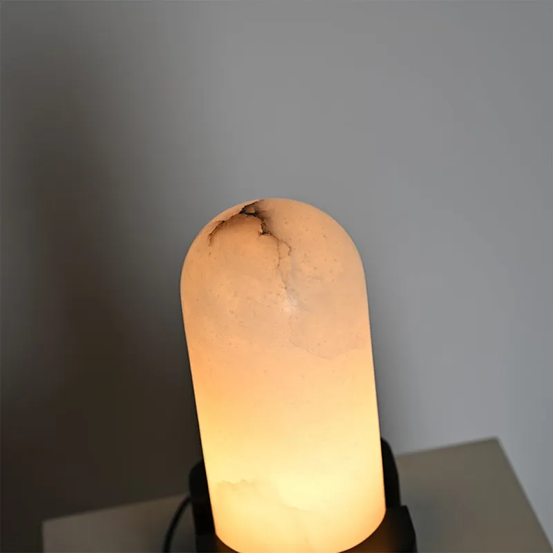 Luxury Antique Bronze Alabaster Dimmable Bedside table lamp supplier