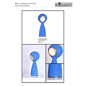 Elegant magical-drip dimmable Klein Blue solid resin desk table lamp