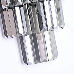 Luxury bright crystal glass prismatic bars wall lamp