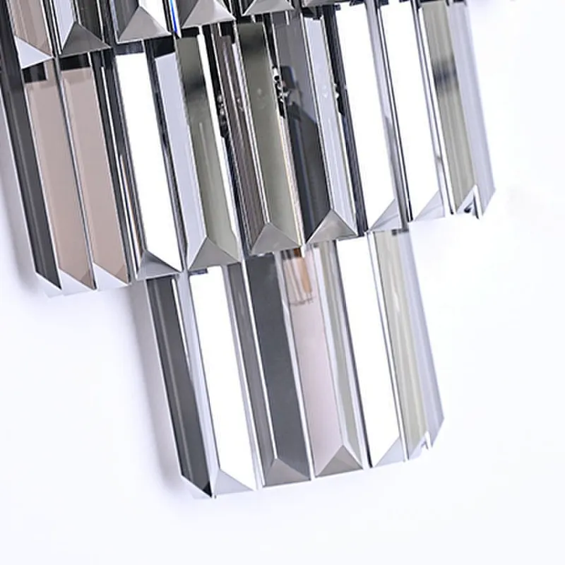 Luxury bright crystal glass prismatic bars wall lamp