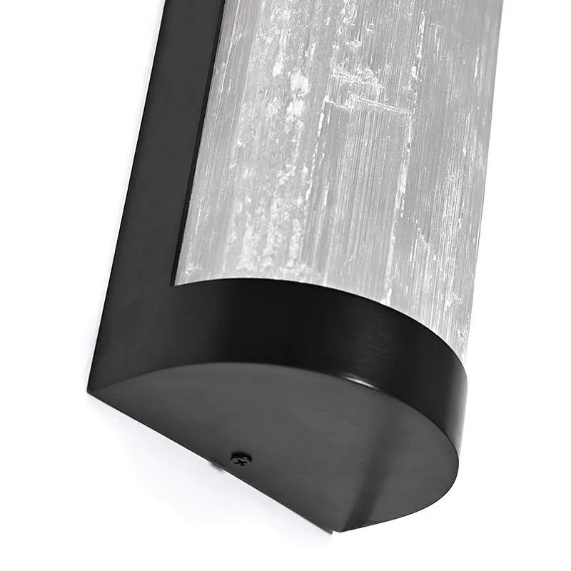 Luxury LED Light Bronze Finish Natural Selenite Stone Living Room Light Bedroom Light Wall Light