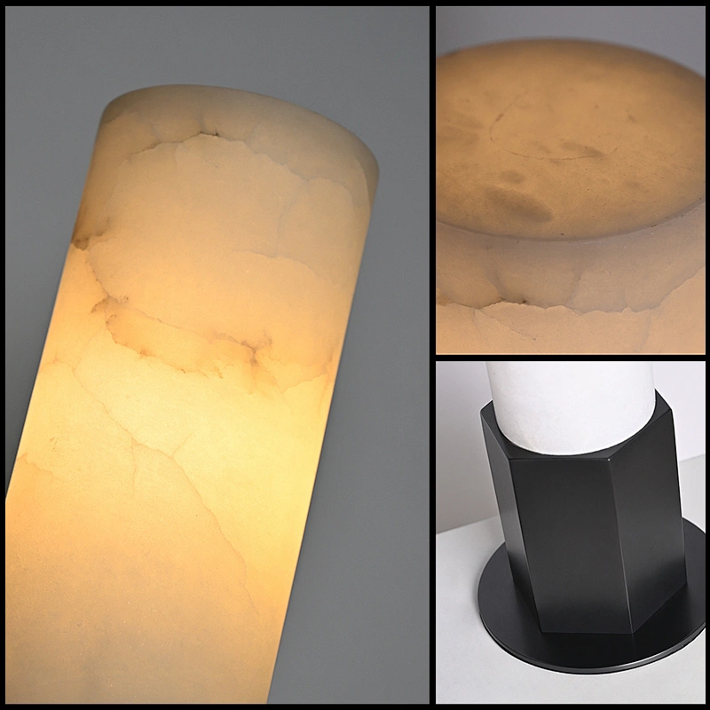 Honeycomb hexagonal bronze base table lamp