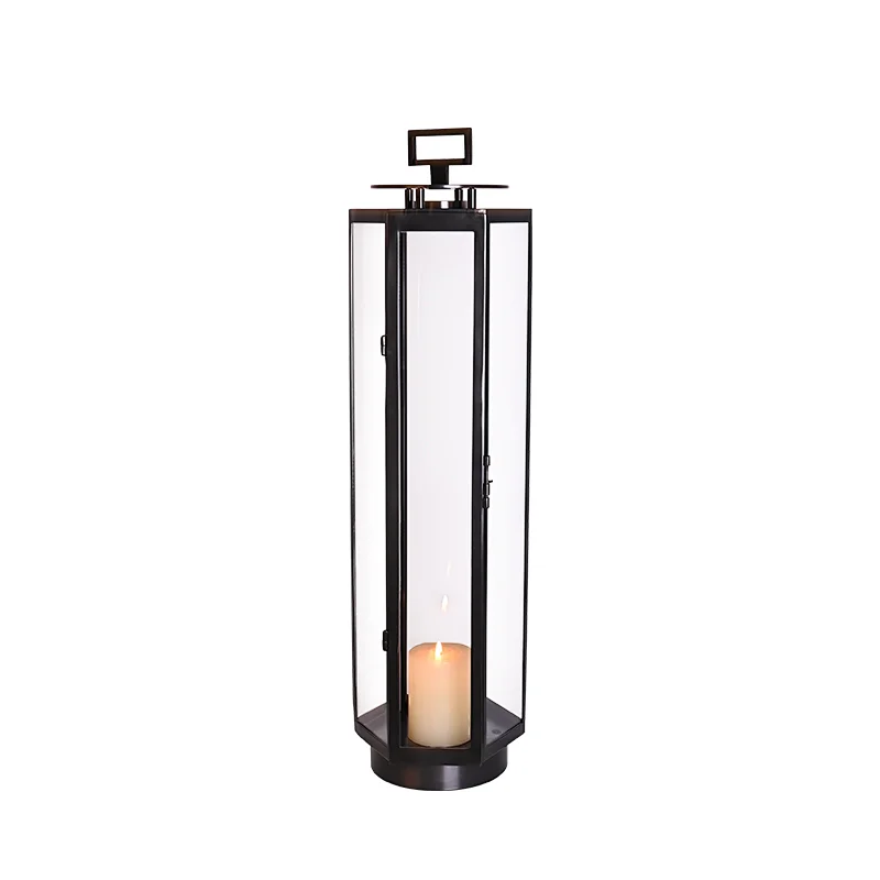 Hand dying brushed antique bronze hexagonal windshield copper hand-held portable lantern