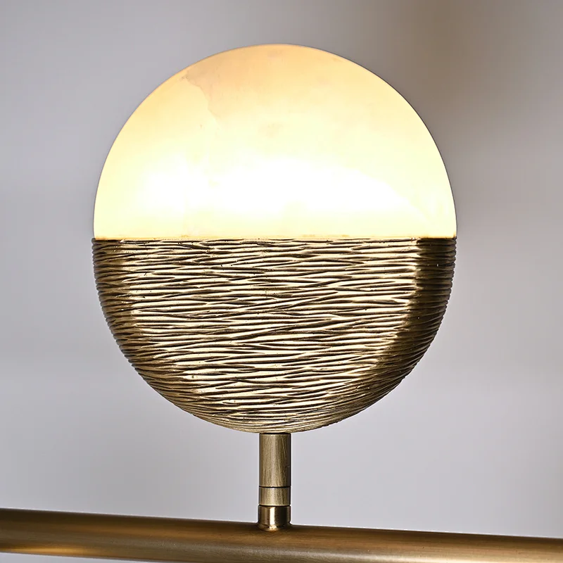 Creative sunrise antique brass hand dyeing finish alabaster wall lamp night light