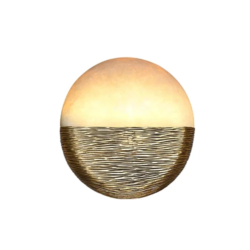 Creative sunrise antique brass hand dyeing finish alabaster wall lamp night light