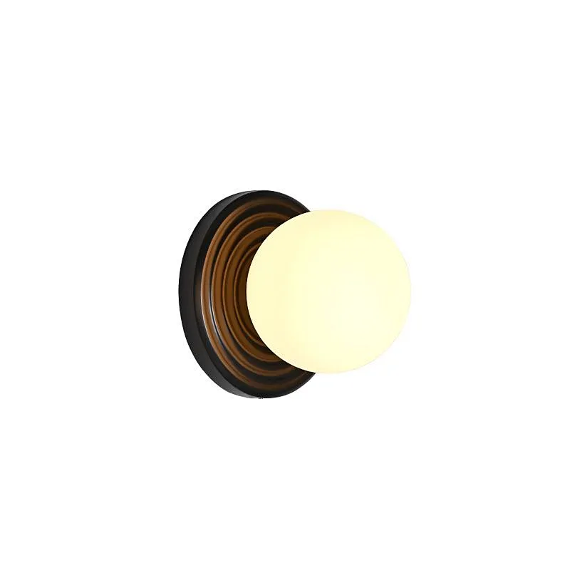 Opal glass ball bronze base sand painting art wall light
