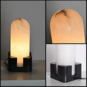 China  Luxury Antique Bronze Alabaster Dimmable Bedside table lamp
