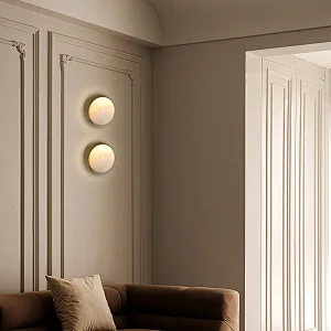 Luxury antique brass hand dyeing finish opal alabaster wall lamp