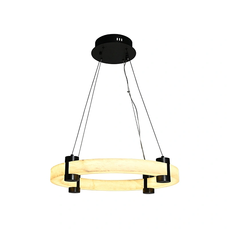 24inch luxury antique bronze hand dyeing finish alabaster ring pendant restaurant light