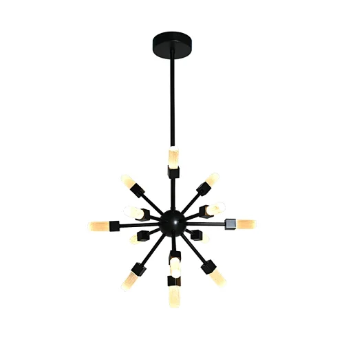 Starlight Bronze Finish Natural Selenite Stone Pendant Chandelier for Restaurant Living Room