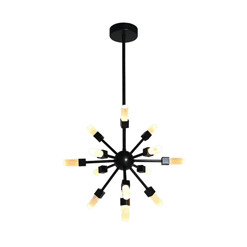Starlight Bronze Finish Natural Selenite Stone Pendant Chandelier for Restaurant Living Room