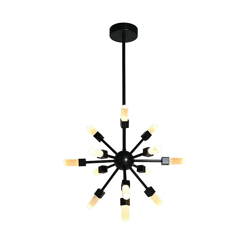 Starlight Bronze Finish Natural Selenite Stone Pendant Chandelier for Restaurant Living Room