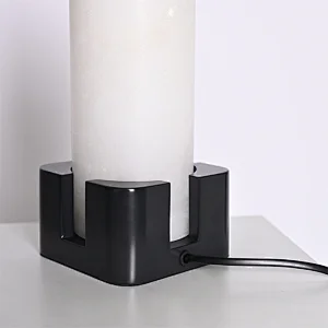Luxury antique bronze hand dyeing finish base handmade alabaster dimmable mini bedside table lamp night light