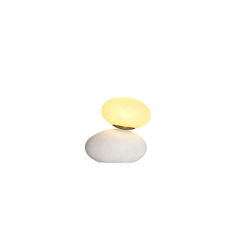 Alabaster cobble base opal glass bedside dimmable mini night light