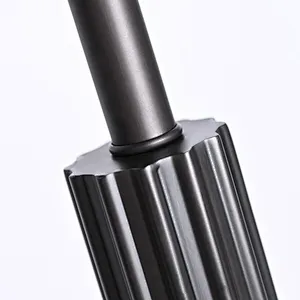 Quincunx fabric-shade bronze striated tube floor lamp