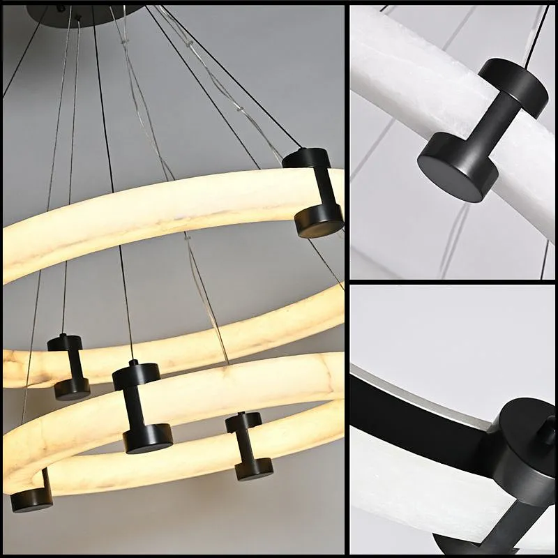 Alabaster ring combined  pendant light