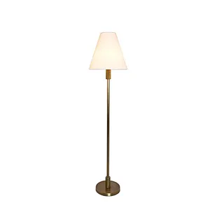 Classic simple knurled metal base fabric lampshade floor lamp
