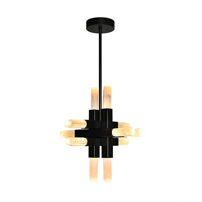 Classic Combination bronze finish Natural Selenite Stone Restaurant Pendant Lights